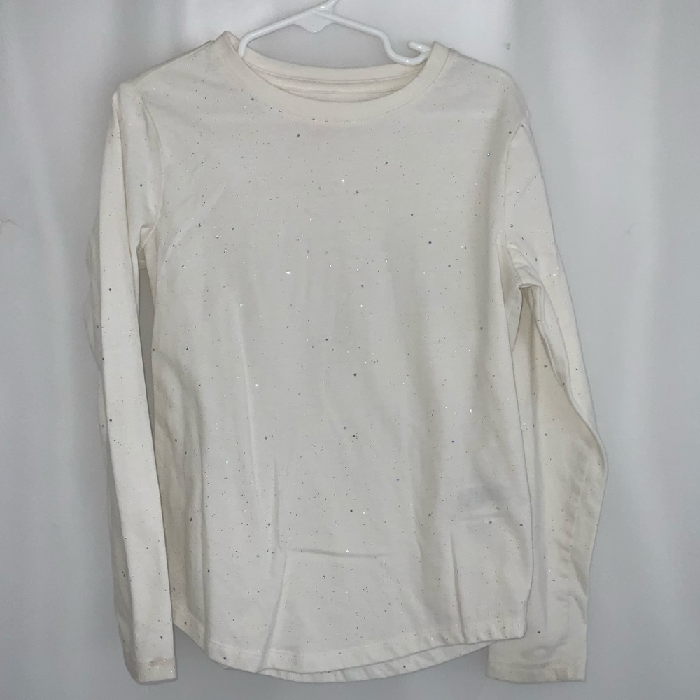 Girl’s Cat & Jack White Sparkly Tee Size S (6/6X)